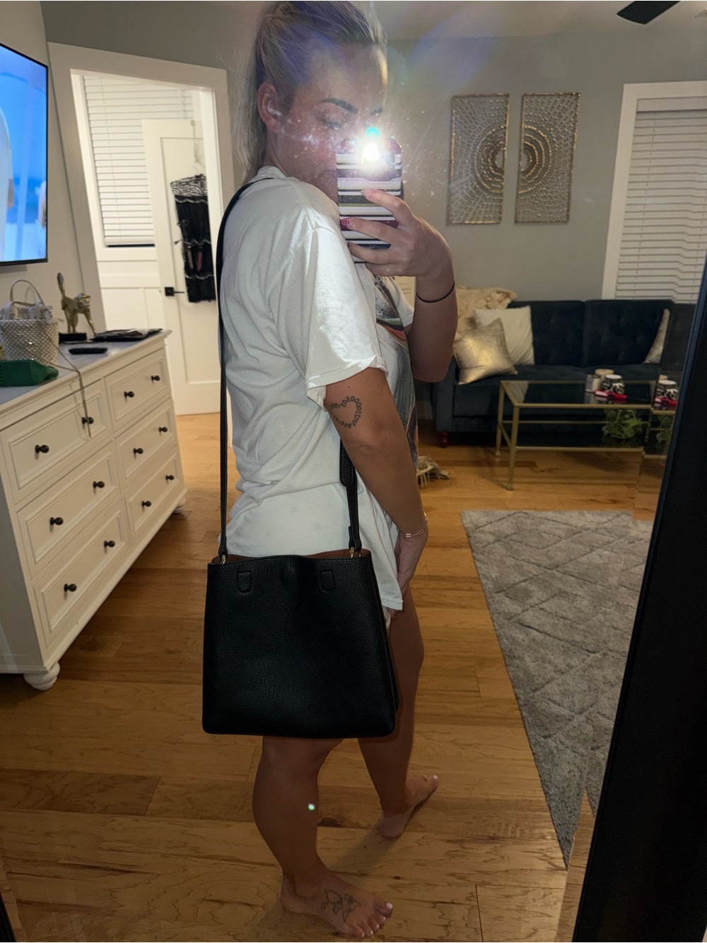 Urban Outfitters Black Pebbled Leather Crossbody Bag - Picture 3 of 4